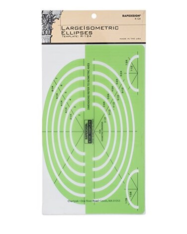 Rapidesign Large Isometric Ellipses Template, 1 Each ,R124