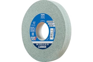 PFERD Vitrified Bench Grinding Wheel - Carbide, 7" Diameter, 1" Thick, 2" Arbor, 120 Grit, Silicon Carbide, for Carbide Tool Sharpening and Grinding - Part 61793