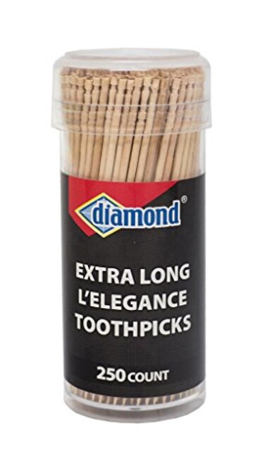 Diamond Extra Long L'Elegance Premium Notched Toothpicks, 250 Count, 3 Pack