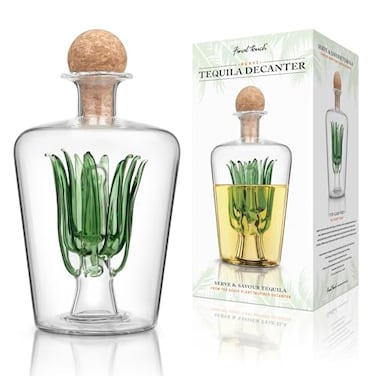 Final Touch Agave Tequila Decanter with Natural Cork Stopper, 850 ml