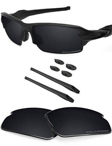 BLAZERBUCK Polarized Replacement LensesSock Kit for Oakley Flak 2.0 OO9295 - Black