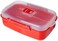 Sistema Microwave Cookware Rectangular Bowl, 41.6 Ounce/ 5.2 Cup, Red