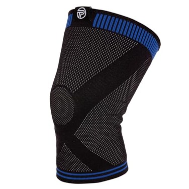 Pro-Tec Athletics 3D Flat Knee Support, Advanced Flat Knit Technology for Custom Fit, Breathable Multi-Directional Stretch Fabric, Non-Slip Gel for Enhanced Stability, Full Motion, Small, Blue/Black