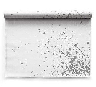 MY DRAP Washable and Reusable Cloth Placemat - 17.7 x 12.6 in ,6 Per Roll, Linen Silver Splash
