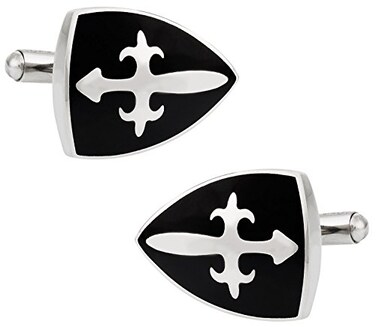 Cuff-Daddy Cross Shield Stainless Steel Cufflinks with Presentation Box
