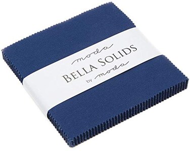 MODA Nautical Blue Moda Bella Solids Charm Pack by Moda Fabrics; 42-5" Quilt Squares