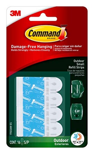 Command Outdoor Small Refill Replacement Strips, 16 Strips, Re-Hang Outdoor Window Hooks
