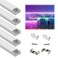 Muzata 5Pack 3.3FT Silver LED Strip Channel with Milky Diffuser U1SW WW