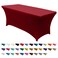 ABCCANOPY 6FT Spandex Table Cover, Stretch Fitted Tablecloth, Red