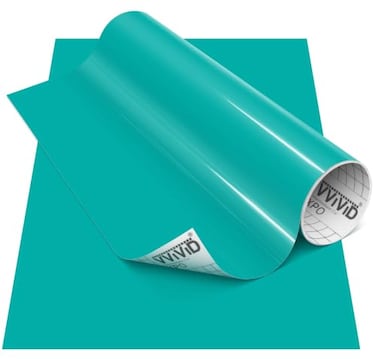 VViViD DECO65 Turquoise Gloss Permanent Adhesive Craft Vinyl ,12" x 7ft