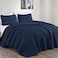 Chezmoi Collection Austin 3-piece Oversized Bedspread Coverlet Set ,King, Navy