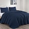 Chezmoi Collection Austin 3-piece Oversized Bedspread Coverlet Set ,King, Navy