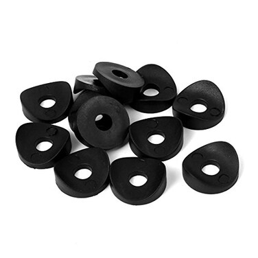 uxcell 25mm x 8mm x 8mm Plastic Machine Round Spring Deck Washers Fastener Black 12 Pcs