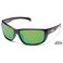 Suncloud Optics Milestone Polarized Sunglasses ,Black,Mirror Green Polarized