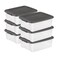 Sterilite 25 Qt ShelfTote, Stackable Storage Bin with Latching Lid, Plastic Container to Organize Closet Shelves, Clear Base and Gray Lid, 6-Pack