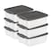 Sterilite 25 Qt ShelfTote, Stackable Storage Bin with Latching Lid, Plastic Container to Organize Closet Shelves, Clear Base and Gray Lid, 6-Pack