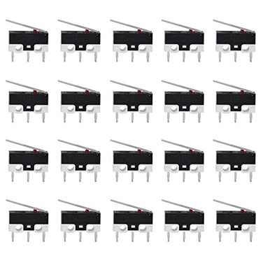 Gikfun 20PCS AC 1A 125V 3Pin Limit Micro Switch Long Hinge Lever DIY EK1713