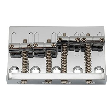 Musiclily Basic 57mm Top-loading Fixed Hardtail 4-String Bass Bridge Chrome