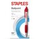 Staples Retractable Ballpoint Pens, Medium 1.0mm, Red Ink, 12-Pack