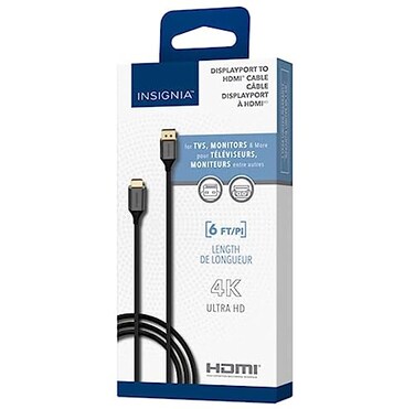INSIGNIA 1.8 m ,6 ft.DisplayPort/HDMI Cable ,NS-PD06502-C