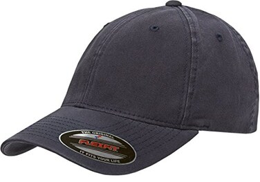 Flexfit Men's Low-Profile Unstructured Fitted Dad-Style Baseball Cap, Navy, Small-Medium