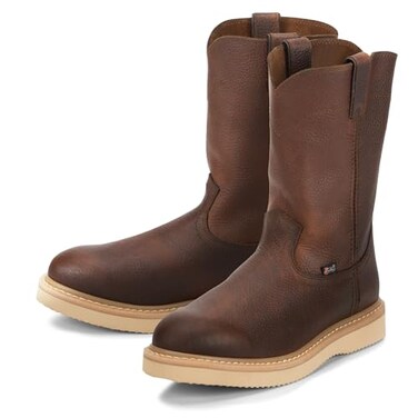 Justin Men's Axe 10" Wedge Round Toe Work Boot, Light Brown - 10.5 W