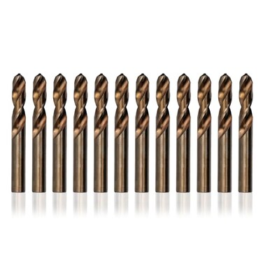 Drill America - D/ASTCO7P127 Cobalt Heavy Duty Split Point Stub Drill Bit ,Pack of 12, D/ASTCO Series