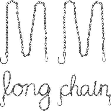 EBOOT 8 Pack Hanging Chain Hooks for Bird Feeders Planters, Black