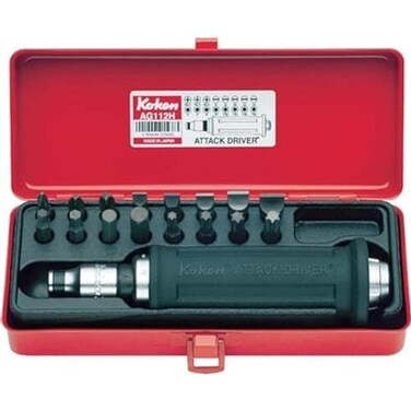 Ko-ken AG112H 1/2 Sq. Dr. Attack Driver Set Rubber Grip 18 pieces