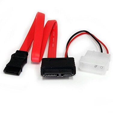 StarTech 12in Slimline SATA to SATA with LP4 Power Cable ,SLSATAF12
