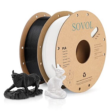 Sovol 3D Printer PLA Filament 2kg Spool Printing Materials, BlackWhite