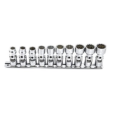Genius Tools 10PC 3/8" Dr. Metric Universal Hand Socket Set ,12-Point- US-310M