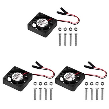 Aokin for Raspberry Pi Cooling Fan DC 5V/3.3V Brushless CPU Cooling Fan with Screws for Raspberry Pi 4 B, 3 B, 3 B, 2 B, 1 B, RetroFlag NESPI Case, etc, 3 Pack