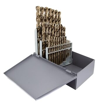Drill America D/A29S-CO-SET 29 Piece m42 Cobalt Screw Machine ,StubDrill Bit Set ,1/16" - 1/2" x 64ths, D/ASTCO Series