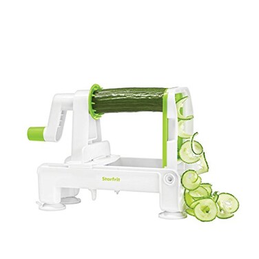 Starfrit Pro Foldable Spiralizer, 3 Blades, Veggie Noodles, Easy Storage