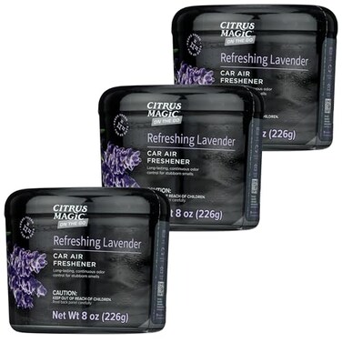 Citrus Magic Auto Solid Air Fresheners, Refreshing Lavender, 8 oz, 3 Pack