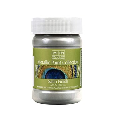 Modern Masters 6 oz ME150 Silver Metallic Paint Collection, Satin Water-Based Decorative Metallic Paint