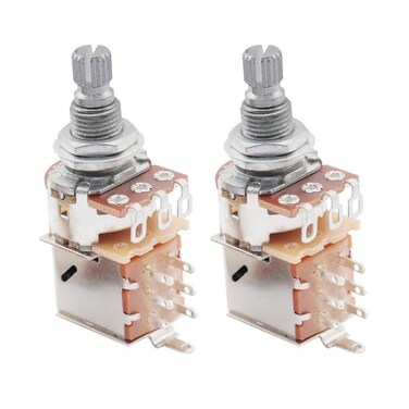 Musiclily Basic B250K Metric 18 Spline Split Shaft Push/Pull Pots 2Pcs