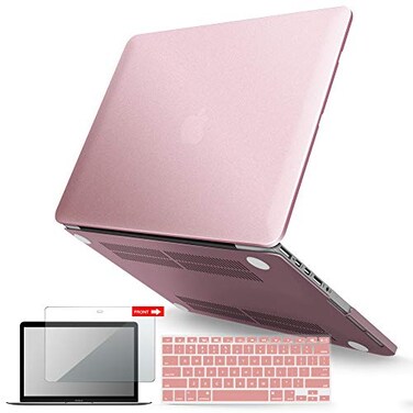 IBENZER Compatible with MacBook Pro 13 Inch Case 2015 2014 2013 end 2012 A1502 A1425, Hard Shell CaseKeyboard CoverScreen Protector for Old Version Apple Mac Retina 13, Rose Gold, R13MPK2