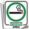 iSYFIX Designated Smoking Area Sticker Sign, 4 Pack, 6x7 In