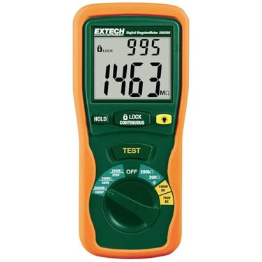 Extech 380260 Autoranging Digital Insulation Tester, 250/500/1000V