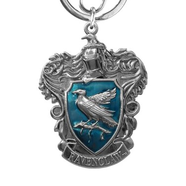 Monogram Harry Potter Ravenclaw School Crest Pewter Keychain, Silver