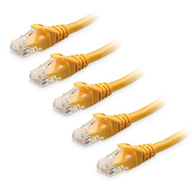 Cable Matters 10Gbps 5-Pack Snagless Cat 6 Ethernet Cable, 5ft, Yellow