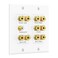 Cable Matters Double Gang 5.1 Speaker Wall Plate, Banana Plug, White
