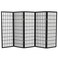 Red Lantern 4 ft. Short Window Pane Shoji Screen - Black - 5 Panels