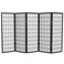Red Lantern 4 ft. Short Window Pane Shoji Screen - Black - 5 Panels