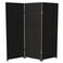 Red Lantern 4 ft. Short Woven Fiber Folding Screen - Black - 3 Panel