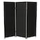 Red Lantern 4 ft. Short Woven Fiber Folding Screen - Black - 3 Panel
