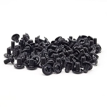 Honbay 100PCS M3x5 Round Head PC Mounting Computer Screws Computer Case Fixed Motherboard Screw ,Black Zinc