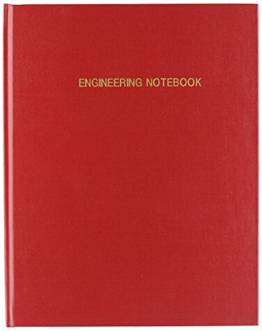 BookFactory Red Engineering Notebook, Hardbound, 168 Pages